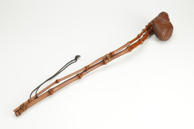 清代 黄楊木雕双竹節如意