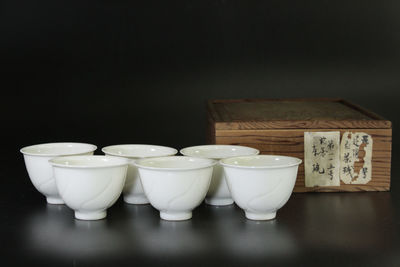 德化窯 白瓷煎茶碗6客（共箱）