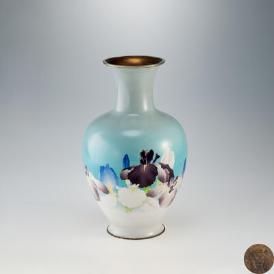 権田広助 鳶尾花文無線七宝（箱付）