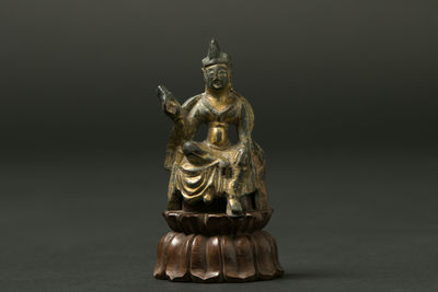 唐 青銅鎏金菩薩半跏像