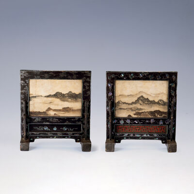 螺鈿嵌雲石屏風