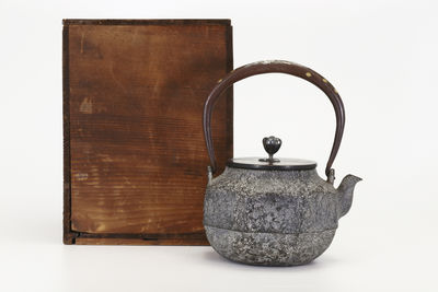 泰山堂造 八角形鉄瓶（共箱）