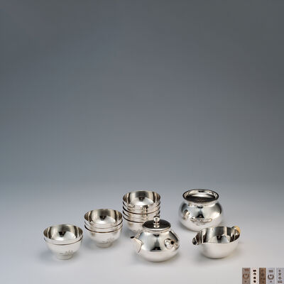 純銀煎茶道具一式（元箱）