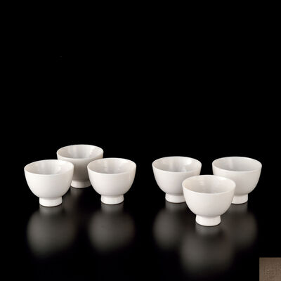 白高麗茶盏6客　銘有（收藏箱）