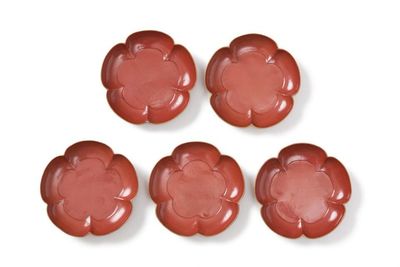 南宋~元 紅漆梅花形盤