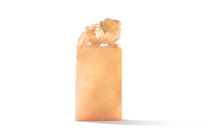 清 壽山石雕 獅鈕 印章