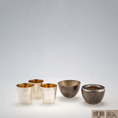 銀製卵形套杯組