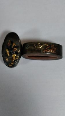 銅造象篏柄頭、縁