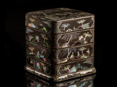 080-「千里」銘入　螺鈿段重