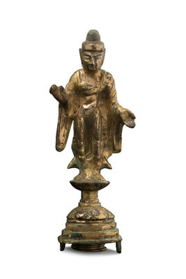 六朝 青銅鎏金菩薩立像