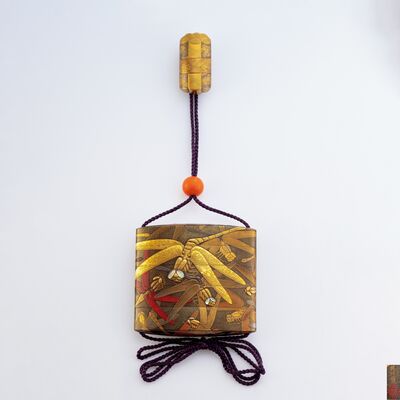 梶川作 蜻蛉尽蒔絵大印籠（二重箱）