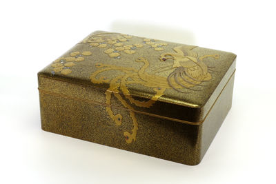 平目桐鳳凰描金御料紙文庫（共箱）