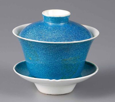 2137 清 炉钧釉盖碗