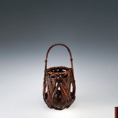 二代前田竹房斎造方斎銘　花籠（箱付）