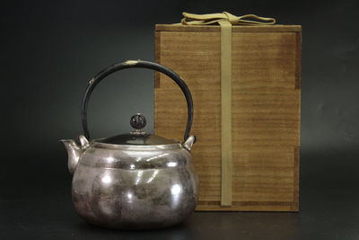 北村靜香作 一塊總打出 南鐐瓢形手取釜（共箱）