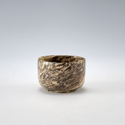 高麗　青磁練上筒碗（箱付）