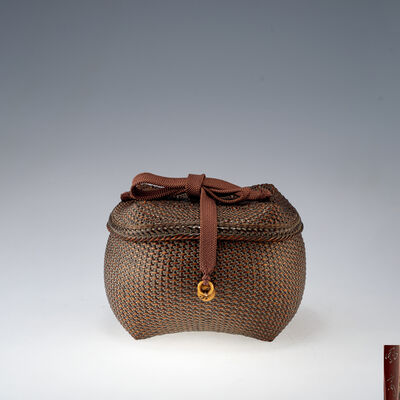 飯塚鳳斎 茶籃（共箱）