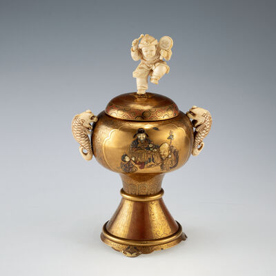 金蒔絵象嵌香炉（箱付）