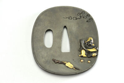 金鑲嵌閑翁圖鐔