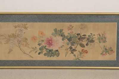 「張熊」画 花卉図額