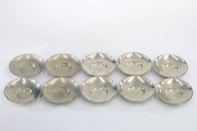 乾茂號造 昆蟲提詩茶托十枚