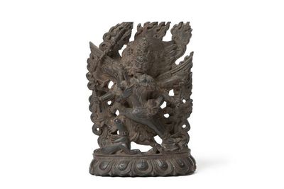 清十七_十八世紀 紫檀雕 大威徳金剛