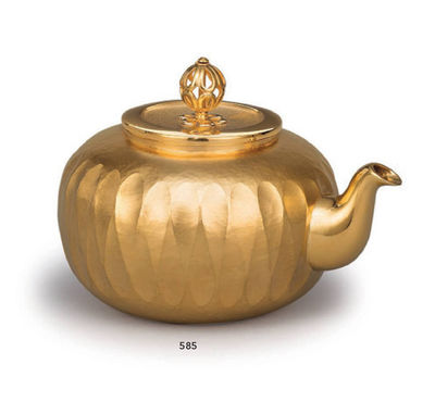 585 二代石黑光南 纯金正鸩羽急须（付共箱）