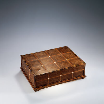 木象嵌箱 文部省美術展覧会陳列品