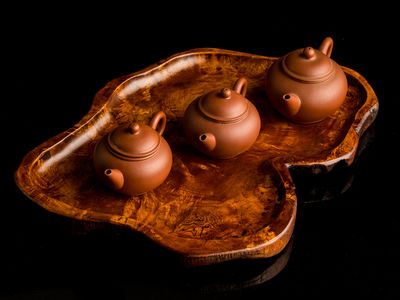 266-盆・朱泥急須　三件
