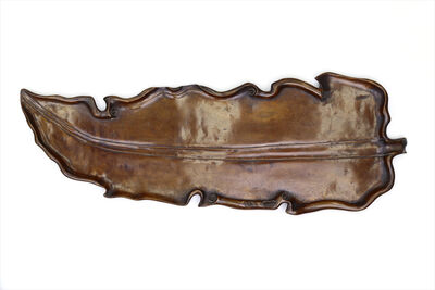 原木葉形煎茶盆