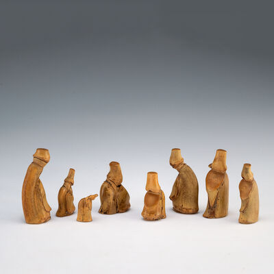 清水風外作　竹林七賢置物　春挙愛藏（箱付）