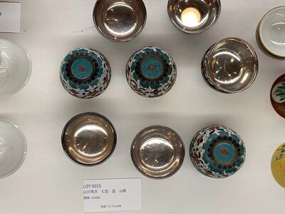 L5015　山川孝次 七宝 盃 10客