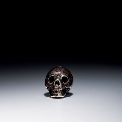 銀製髑髏緒締