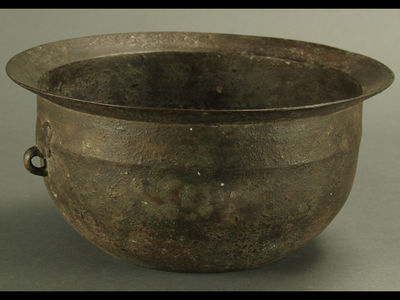【雅】中国古玩 発掘品 時代銅製鉢 IO217