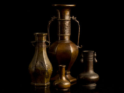 255-銅器　花器　四件