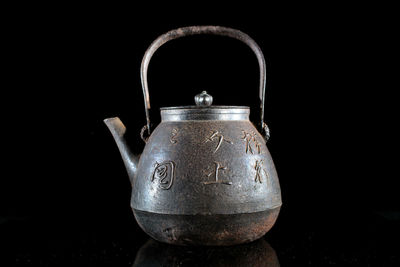 龍文堂造 蟹草提文鐵瓶