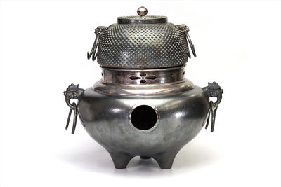 秀峰作 圓環獸耳霰形純銀風爐