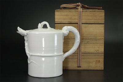 白高麗 螭龍水注 （共箱）